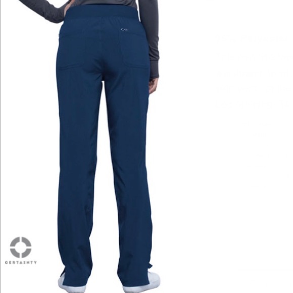Mid-rise Tapered Leg Pull on Scrub Pant (Navy) - Picture 3 of 5